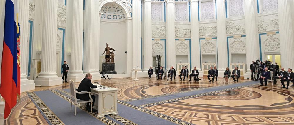 Seine Version. Die Eigenstaatlichkeit der Ukraine sei ein historischer Fehler, behauptet Putin.