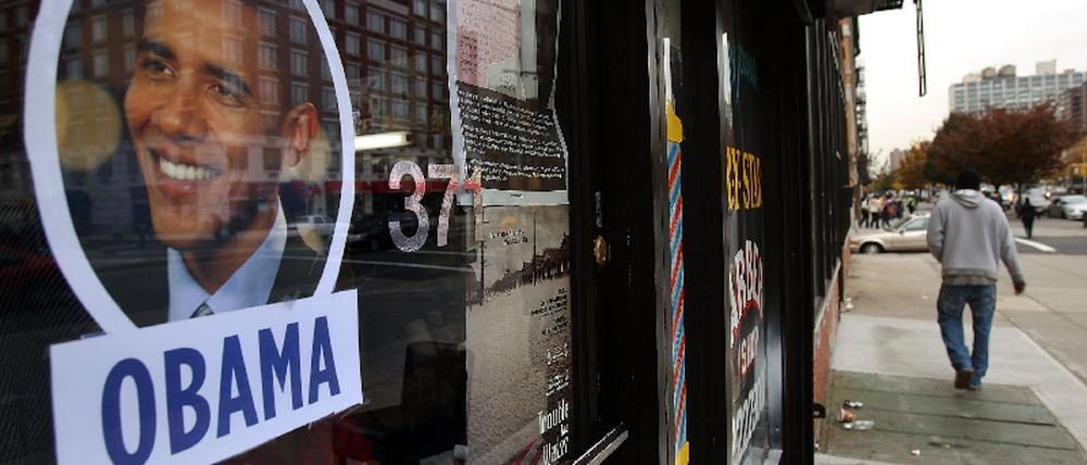Harlem Neighborhood Of New York City Prepares For Historic Election
