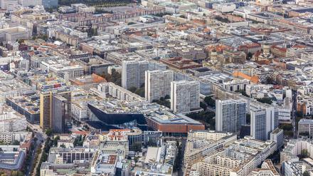 Blick auf Berlin-Kreuzberg und die Stadtmitte. 