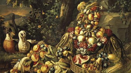 Arcimboldo, Giuseppe: Der Sommer. Aus einer Serie der Vier Jahreszeiten. Öl auf Leinwand, 100 × 140 cm. Brescia, Pinacoteca Civica T Martinengo.