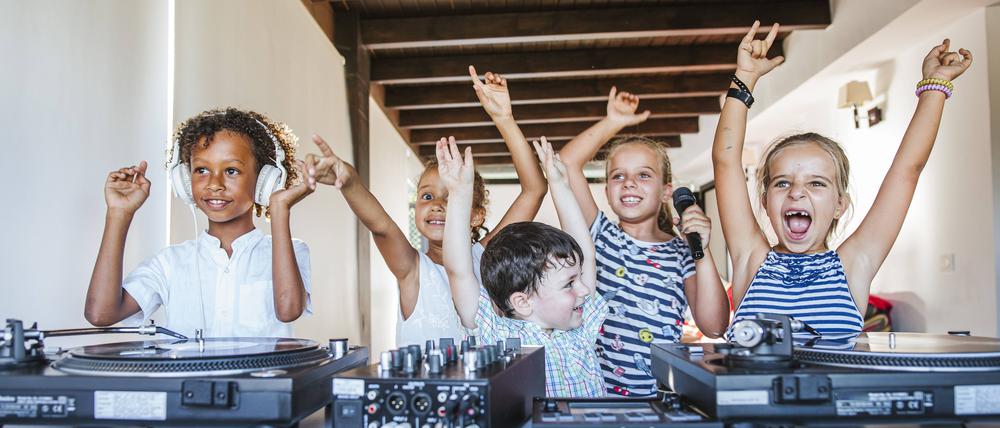 Young friends having a party.