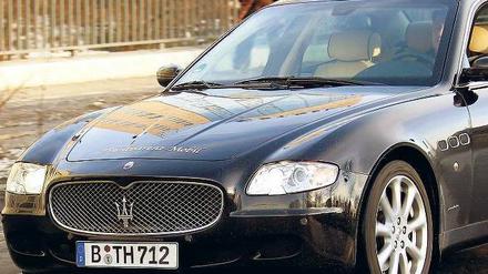 Auto des Anstoßes. Der Maserati der Treberhilfe Berlin. Foto: dpa
