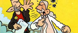 Himmlischer Disput. Gott und Mephisto im typischen Flix-Look.