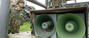 Nordkorea droht mit der Zerstörung von südkoreanischen Lautsprechern an der innerkoreanischen Grenze.