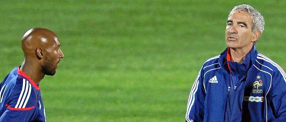 Keine Freunde fürs Leben. Nicolas Anelka (l.) und Raymond Domenech.