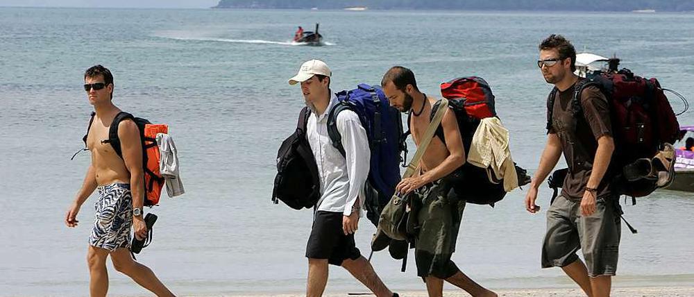 Touristen im Süden Thailands.