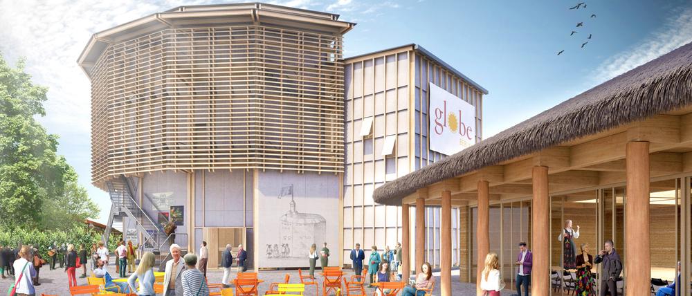 Im Modell: So soll das künftige Globe Theater aussehen.