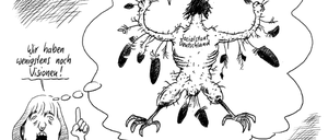 Visionär. So prophetisch porträtierte Klaus Stuttmann Angela Merkel vor sieben Jahren.