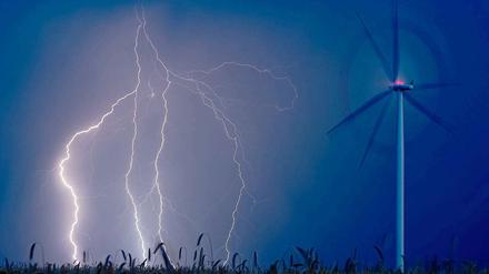 Eine Gewitterfront mit Sturm und starken Regenfällen zog in der Nacht über Brandenburg hinweg.