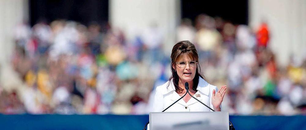 Sarah Palin, ehemalige Vize-Präsidentschaftskandidatin der Republikaner, sprach bei der Demonstration.