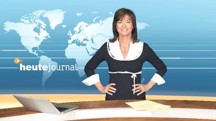 Passt! Maybrit Illner probt im Studio des „heute-journal“. Foto: ZDF
