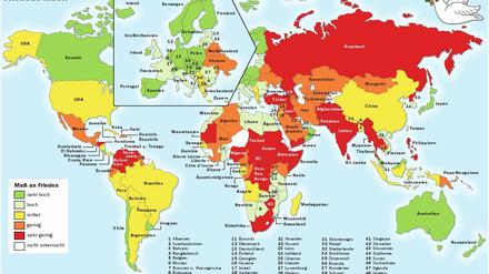 Quellen: Institut for Economics and Peace, Global Peace Index 2010.