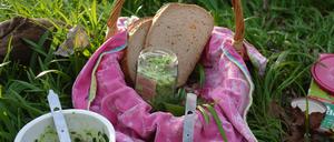 Pesto, selbst gemacht. Die auf der Kräutertour gesammelten Werke können gleich verarbeitet und genossen werden.