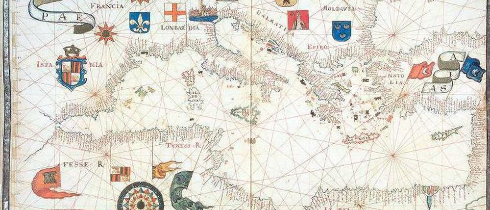 Die Mittelmeerregion, wie man sie 1586 sah - auf dem Weltatlas des Antonio von Millo.