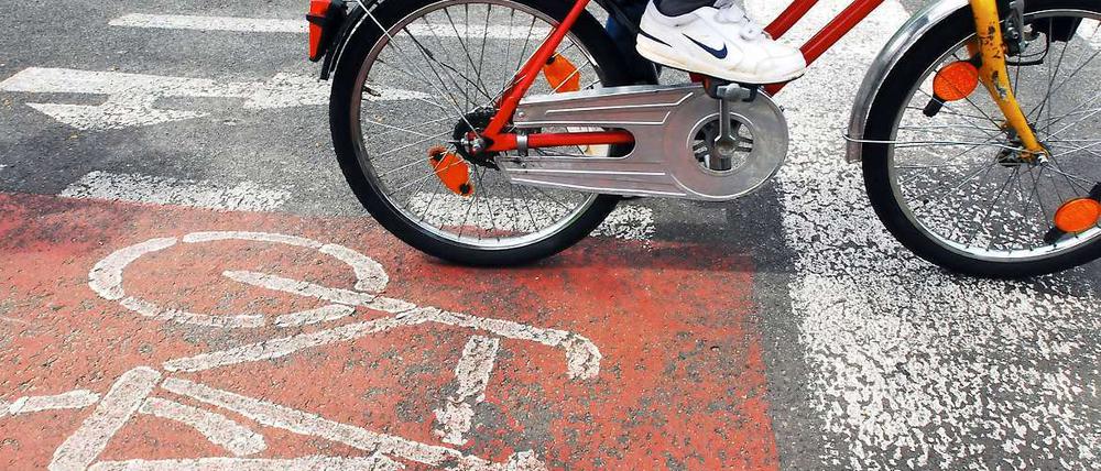 Radfahrstreifen in Berlin.