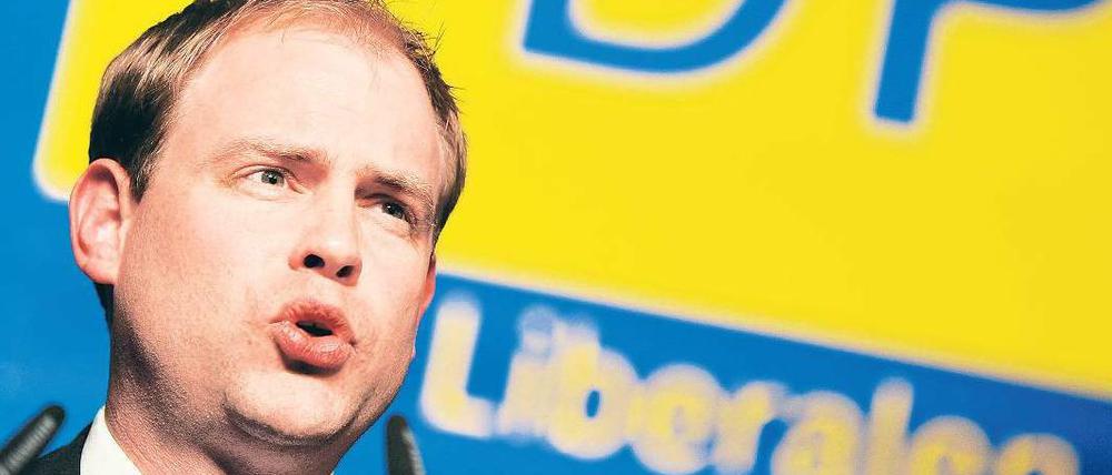 Liberale Probleme. FDP-Landeschef Christoph Meyer muss sich sorgen, dass seine Partei bei der Wahl im September an der Fünf-Prozent-Hürde scheitert.