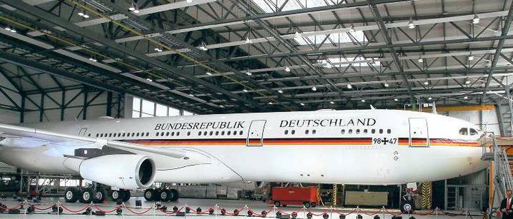 Air Force One. Für Kanzlerin und Bundespräsident steht die Maschine vom Typ Airbus A340 künftig zur Verfügung.