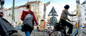 Verkehr am Rosenthaler Platz in Mitte.