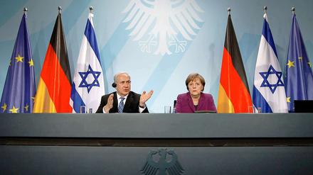 Angela Merkel an der Seite des israelischen Ministerpräsidenten Benjamin Netanyahu.