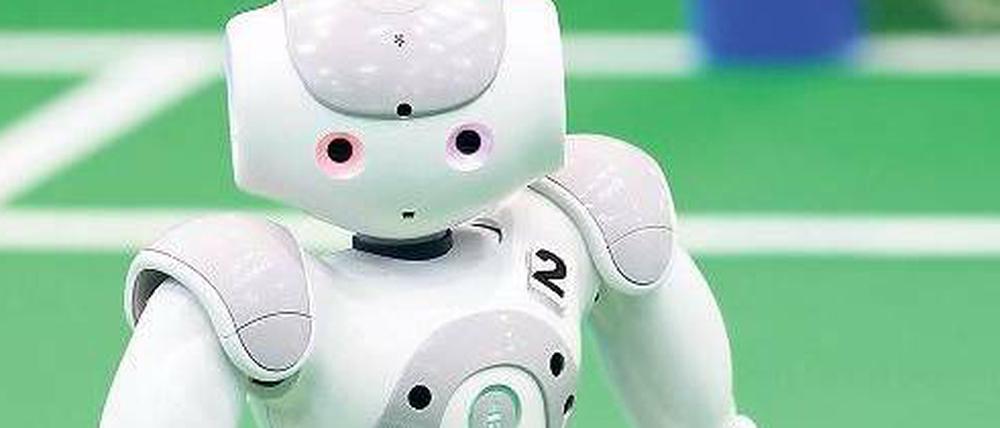 Fußball kann er. Von einer empfindsamen Wahrnehmung sind humanoide Roboter aber noch entfernt. Bisher erkennen sie die Außenwelt nur über eingebaute Kameras. 