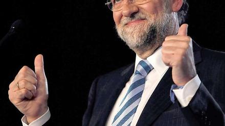 Siegessicher. Mariano Rajoy, Kandidat der konservativenVolkspartei (PP).