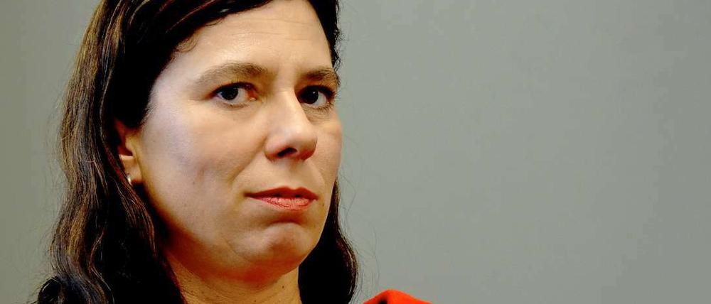 Im Fokus. Sandra Scheeres an ihrem neuen Arbeitsplatz in der Senatsverwaltung für Jugend, Bildung und Wissenschaft am Alex.