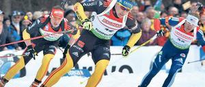 Drama, Drama. Die Einführung der Massenstarts, Verfolgungsrennen und Mixed-Staffeln im Biathlon wurde auch auf Druck der Medien durchgesetzt. Foto: dpa