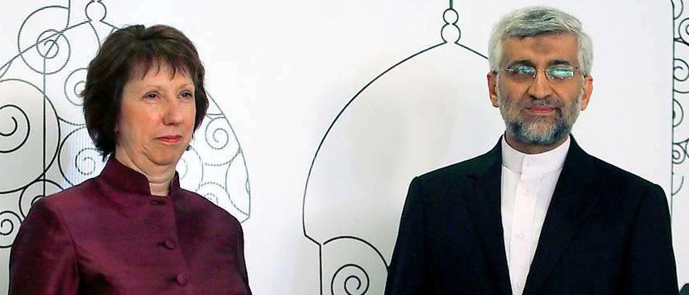Die EU-Außenbeauftragte Catherine Ashton und Irans Chefunterhändler Said Dschalili in Bagdad.