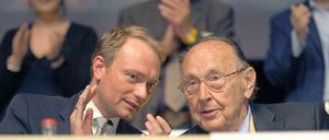 Verstehen sich gut: Christian Lindner und Hans-Dietrich Genscher.