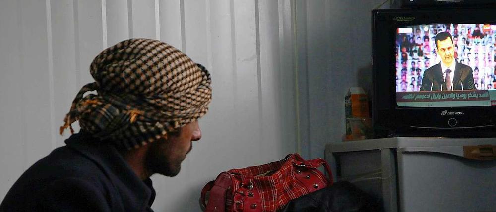 Gut inszeniert: Die erste Rede des syrischen Staatschefs Assad nach über einem halben Jahr.