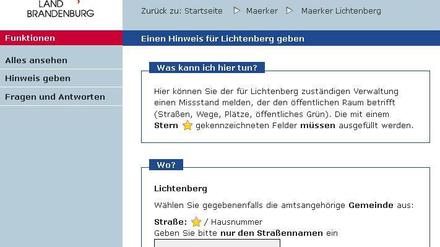 Brandenburg als Vorbild: Die Internetseite "Maerker".