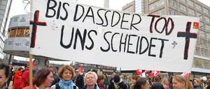 Bei der letzten größeren Demonstration der Lehrer im April 2011 ging es um die Arbeitsentlastung für ältere Pädagogen. 