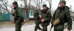 Selbsternannte prorussische Separatisten in Luhansk.