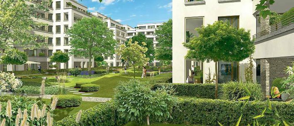 Der Krausenblock in Mitte. Unter dem Namen Markgrafenkarree werden 380 Mietwohnungen an der Ecke Krausenstraße/Markgrafenstraße errichtet.