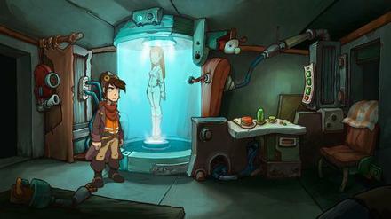 Rufus und Goal in "Goodbye Deponia".
