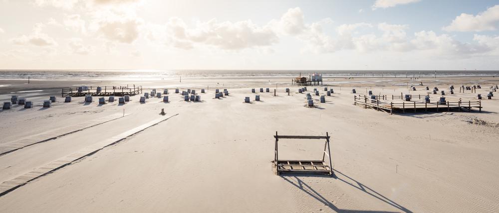 Noch herrscht Ruhe am Strand in St. Peter-Ording.