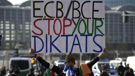 Demonstrant in Frankfurt am Main.