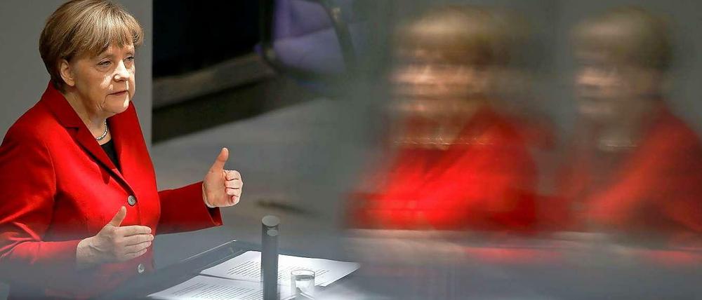 Kanzlerin Angela Merkel (CDU) am Donnerstag im Bundestag.