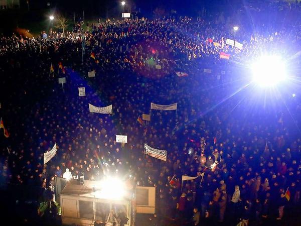 "Pegida"-Demonstration in Dresden am Montagabend.
