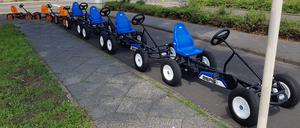 Gokarts auf dem Platz der Jugendverkehrsschule in Berlin-Schöneberg.