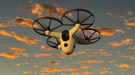 Technik, die bewacht: Die 1,5 kg schwere „Biene“ fliegt auch bei einer Windstärke von 30 Kilometern pro Stunde noch zuverlässig und kann ein Gebiet von bis zu 10 Hektar im Blick behalten.