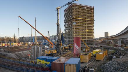 Sieht so die Stadt der Zukunft aus? Die Baustelle der Europacity am Hauptbahnhof.