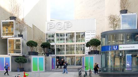 Der temporärere Kulturort Pop Kudamm am Kurfürstendamm in Berlin-Charlottenburg.