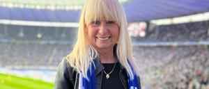 Iris Spranger im Olympiastadion nach dem Spiel von Hertha BSC gegen den VfB Stuttgart, Hertha siegte mit 2:0.