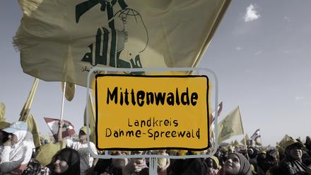 In Mittenwalde hat der Geschäftsmann einer Berliner Großfamilie ein Grundstück erworben. Damit, befürchten Ermittler, könnte Geld für die Hisbollah gewaschen werden. Fotos: dpa/ Bernd Settnik; Hassan Bahsoun/ Tsp-Montage