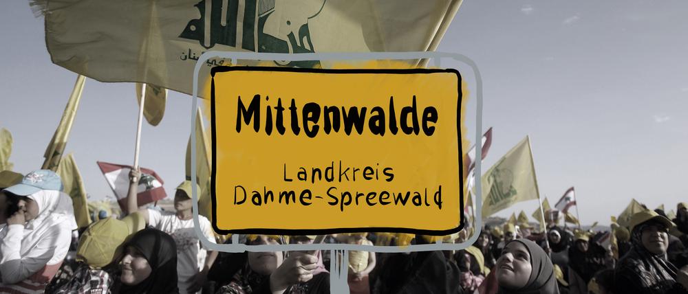 In Mittenwalde hat der Geschäftsmann einer Berliner Großfamilie ein Grundstück erworben. Damit, befürchten Ermittler, könnte Geld für die Hisbollah gewaschen werden. Fotos: dpa/ Bernd Settnik; Hassan Bahsoun/ Tsp-Montage