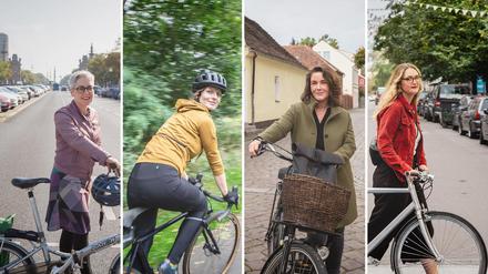 Setzen sich für mehr Frauen auf dem Rad ein: Sophia Becker von der TU-Berlin, Bloggerin Juliane Schumacher, Stephanie Krone vom ADFC und Isabell Eberlein von Velokonzept.