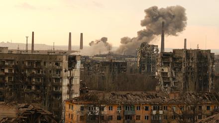 Wie eine Festung – das Asowstal-Werk in der umkämpften Stadt Mariupol.
