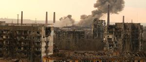 Wie eine Festung – das Asowstal-Werk in der umkämpften Stadt Mariupol.