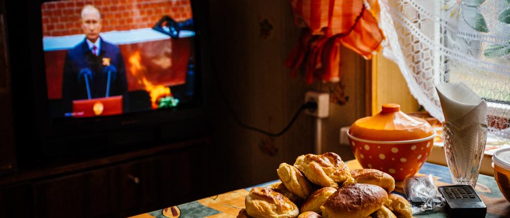 Ein Ansprache des russischen Präsidenten Wladimir Putin im Fernsehen am 9. Mai 2020.